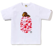 Chrome & Camo Graphic Tee - Pink & White
