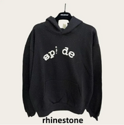 Web Graphic Hoodie - Black Rhinestone
