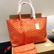 Classic Pattern Tote Bag - Orange