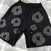 Floral Graphic Sweat Shorts - Blackout